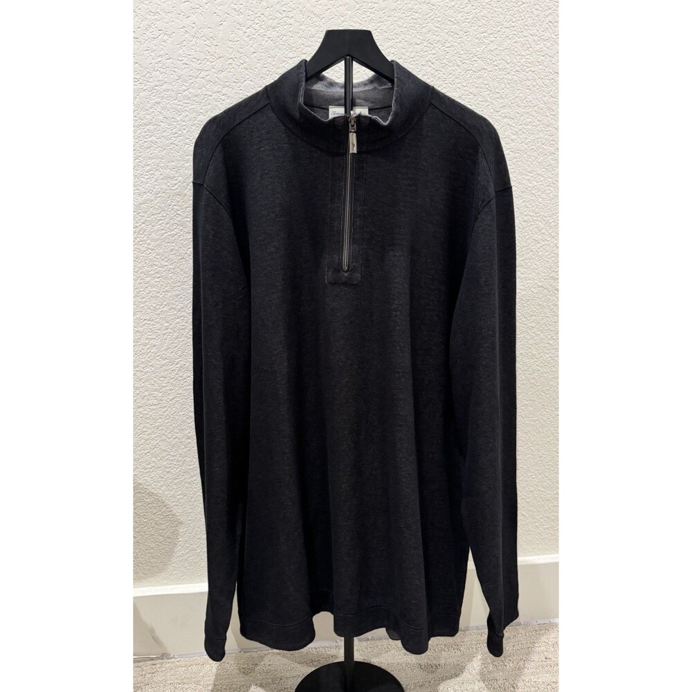 Tommy Bahama Big & Tall Flipview Reversible Half-Zip Sweatshirt. Size 3XLB - Picture 2 of 5
